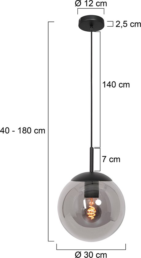 Steinhauer hanglamp Bollique - zwart - - 3498ZW