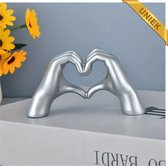 Mauropet - Love Sign Hands - Zilver - Liefde Beeld Sculptuur - Polyresin - UNIEK!