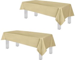 2-Pack - Beige Premium Plastic Tafelkleed - 137 x2 74 cm - Rechthoekige Tafelbekleding - Hoogwaardige Eenmalige Plastic Tafelhoes voor Feesten en Evenementen - Duurzaam en Waterbestendig - Gemakkelijk Schoon te Maken