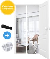Bol.com FLOOQ Premium Magnetisch Vliegengordijn Modern 92x210cm Wit - Deurhor - Vliegenhor - Insectenhor Hordeur - Incl. bevesti... aanbieding