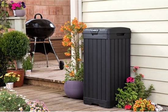 Keter Baltimore - Prullenbak 125 liter - Hoogte: 87,4 cm - Zwart van Merkloos	 — afbeelding 4