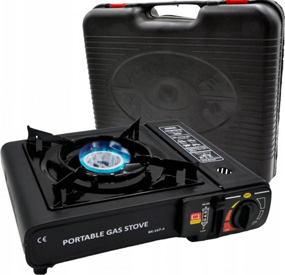 Naturehike Campinggaskooktoestel met 2 pitten en opvouwbaar gasfornuis, grillplaat en 2-in-1 brander, draagbaar voor kamperen, piëzo-ontsteking, compatibel met isobutaan