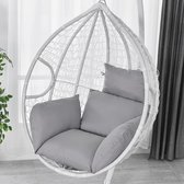 Gran Vida® - Hangstoel kussen voor Eggchair - Comfortabel - Anti-Slip - Onderhoudsvriendelijk - Grijs