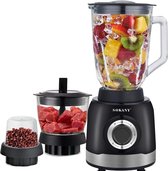 Sokany - 1000W Blender en Smoothiemaker - 3-in-1 Glazen Reservoir - 5 Snelheden