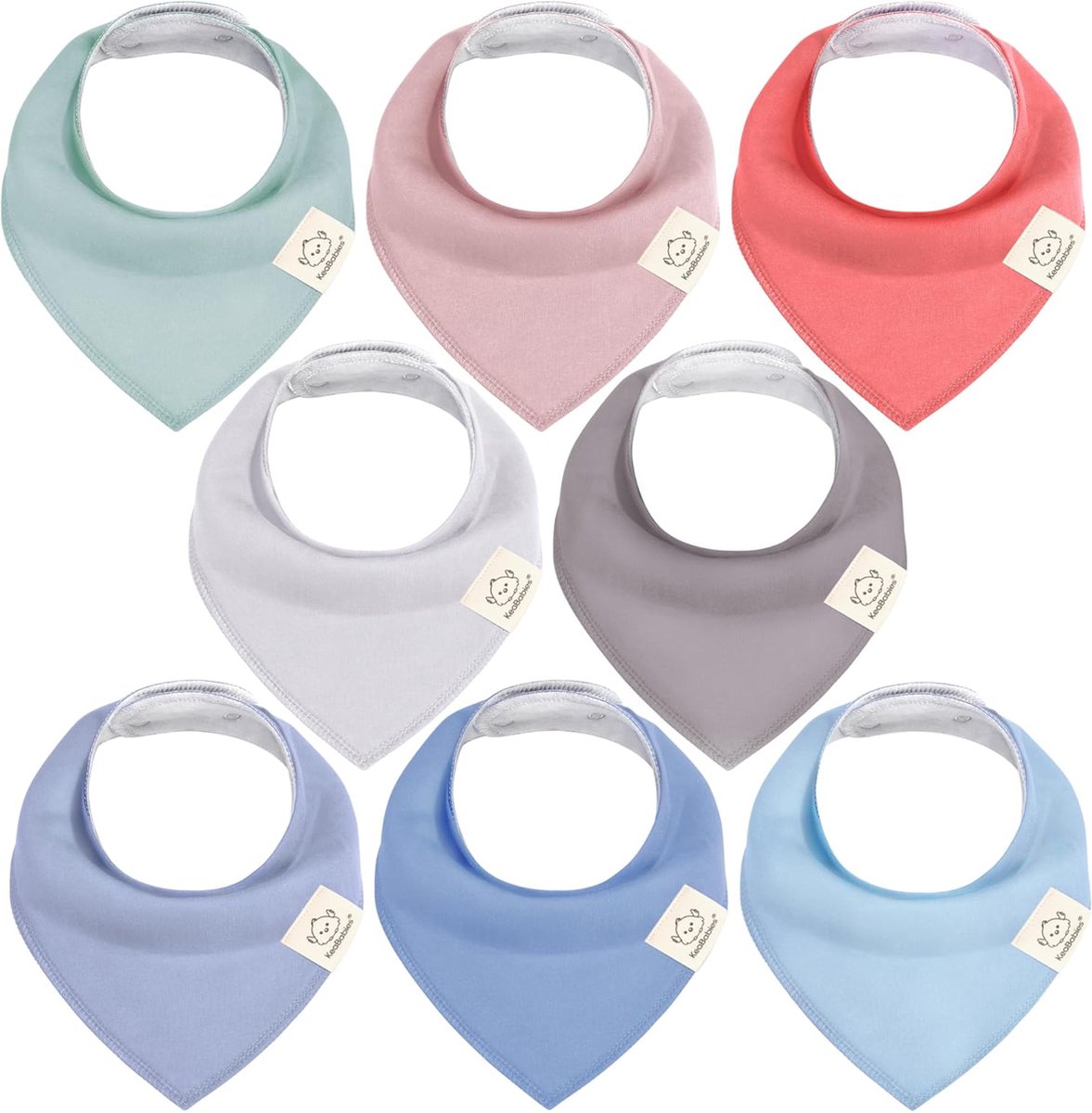 Goedkoopste 8 stuks driehoekige sjaals voor baby's, jongens, meisjes, uniseks, bandana, slabbetje baby, super absorberende halsdoek voor baby's, biologisch katoen, babyslabbetje, halsdoeken voor baby's,