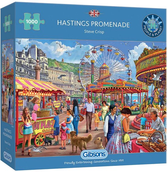 Gibsons - Hastings Promenade (door Steve Crisp) - 1000 stukjes 68×49cm (b×h) - Legpuzzel voor volwassenen