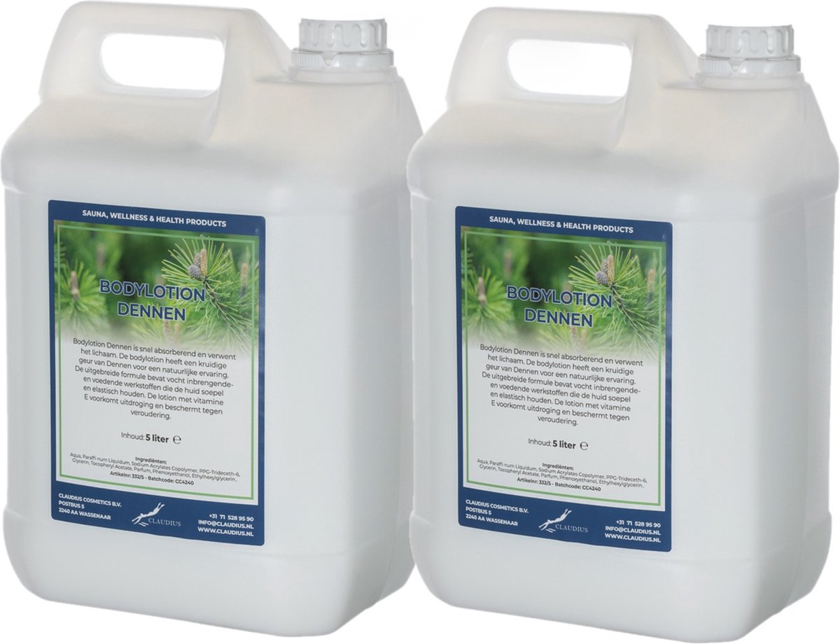 Bodylotion Dennen 5 Liter - set van 2 stuks - navulling - Voordeelverpakking