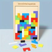 WoodyDoody Montessori Speelgoed Tangram Vormen Puzzel - Houten Speelgoed Tetris Spel - Educatief Puzzel voor Ruimtelijk Inzicht