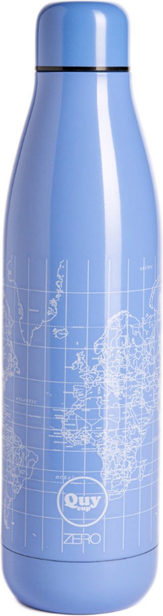 Quy Cup - 500ml Thermosfles “Map” wereldkaart Groen 12 uur heet 24 uur koud herbruikbaar RVS fles (304)