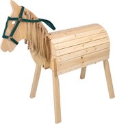 Playtive Houten Paard - 106 x 101 x 52cm - Paarden hoofd kan bewegen - Hoogte verstelbaar