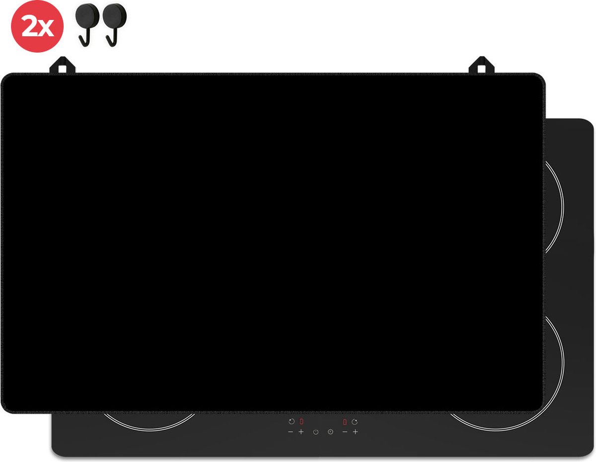 KitchyMist Inductie Beschermer 83x52 cm - Zwart Effen - Kookplaat Beschermer - Afdekplaat voor Kookplaat - Inductie Mat - Spatscherm Achterwand Keuken