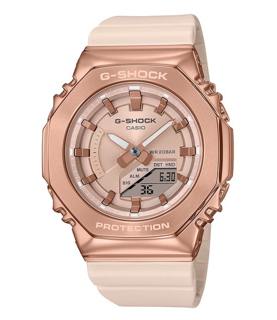 CASIO G-shock GM-S2100PG-4AER g-shock rose goud met licht roze band