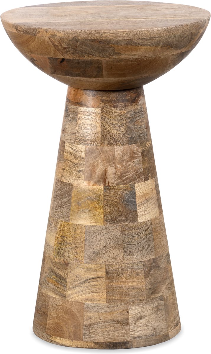 BLenS Furniture-Bijzettafel-Noordwijk-Naturel-Rond-Mangohout