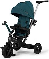 Kinderkraft driewieler TWIPPER, fiets met duwstang, 360 ° draaibare zitting, met zonnekap, accessoires, bel, bekerhouder, groen