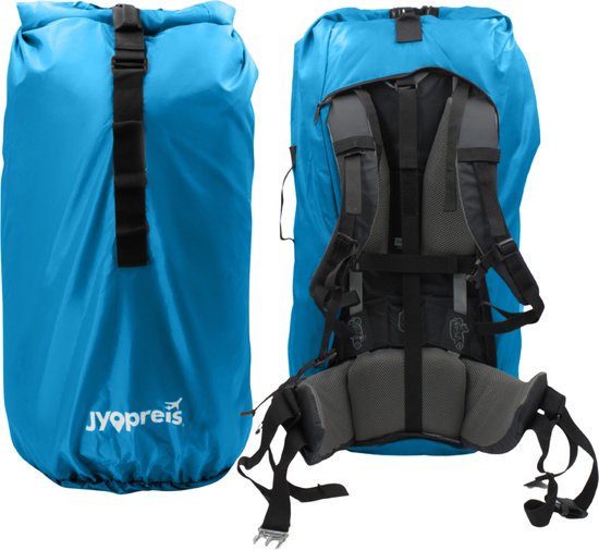 Foto: Jyopreis flightbag en regenhoes 40 tot 75 liter vliegtuig en backpack hoes blauw