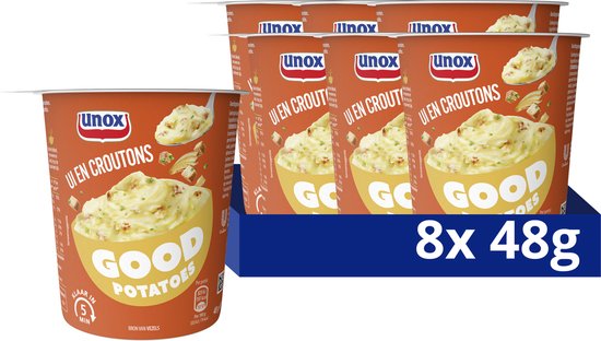 Unox Good Potatoes - Ui en Croutons - 8 x 48 g - Voordeelverpakking