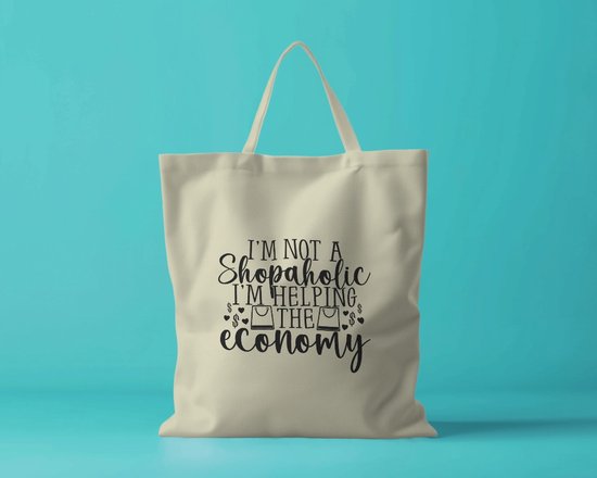 Sac fourre-tout Je ne suis pas un accro du shopping, j'aide l'économie v - Sacs fourre- Funny - sac à bandoulière - Tassen drôles - Fashion sarcastique - Citations - Smile - Souriant - Élégant