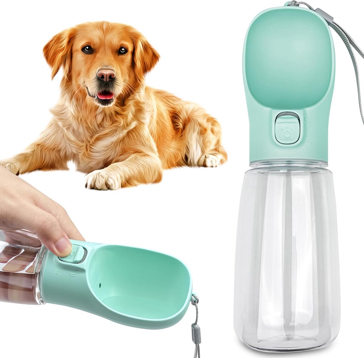 Solacis Drinkfles honden onderweg - Drinkfles honden - Drinkfles hond - Dieren drinkfles - Must have voor uw hond!