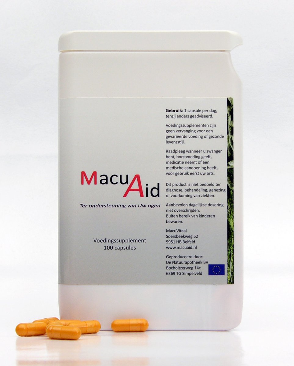 Goedkoopste MacuAid - Voedingssupplement ter ondersteuning van de ogen met luteïne, zeaxanthine én meso-zeaxanthine - 100 vegacapsules - Macula Support Oog Blauw Licht Antioxidanten Voedingssupplementen