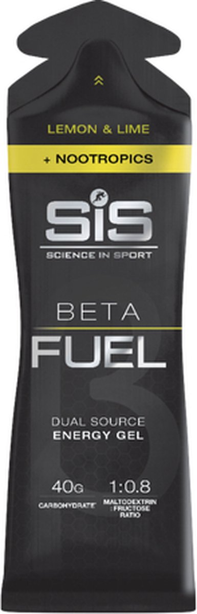 Science in Sport - SIS Beta Fuel - Dual Source Energy Gel Nootropics - Lemon & Lime smaak - 1 : 0,8 Maltodextrine Fructose verhouding - 40 gram koolhydraten per gel - 6 x 60ml van Science in Sport — afbeelding 2