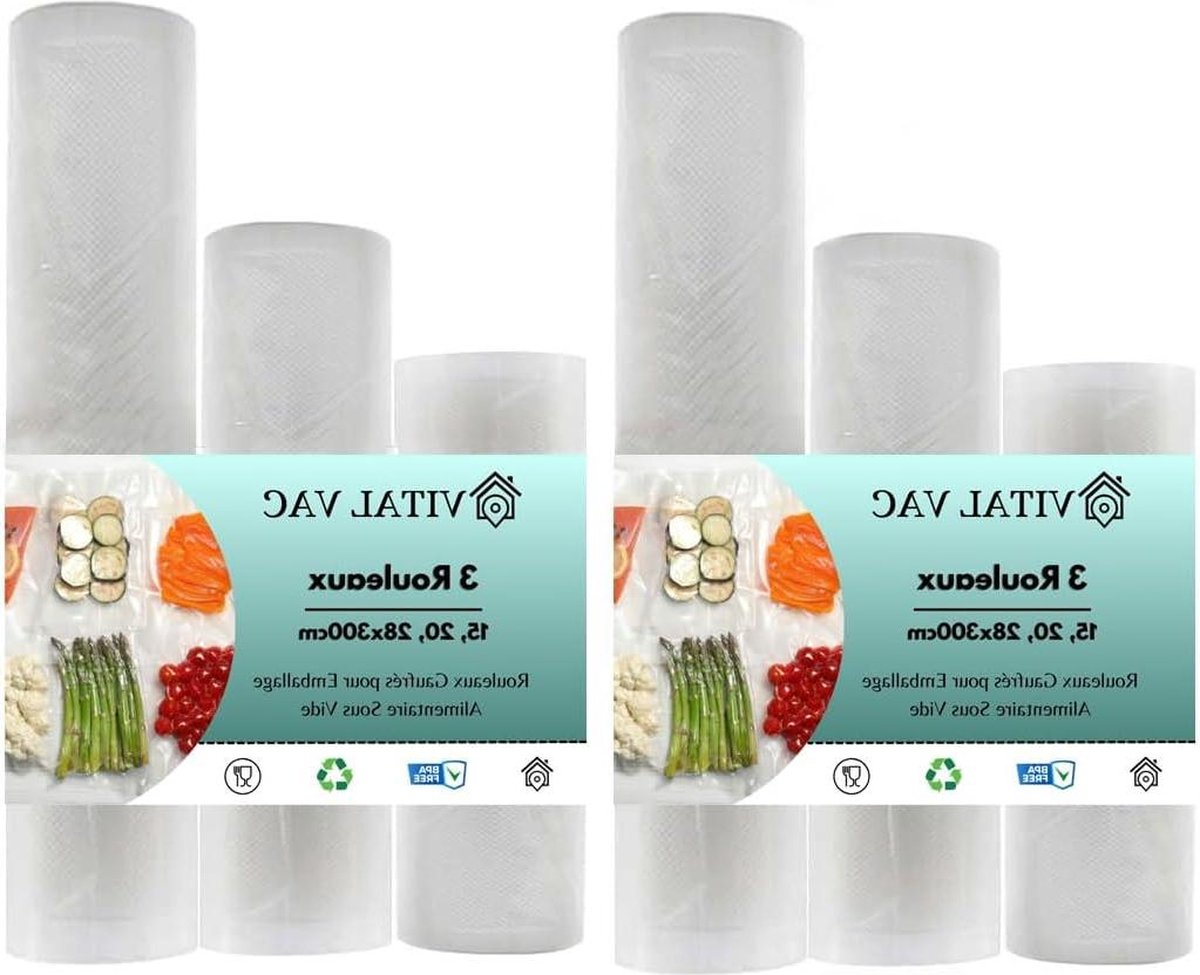 Vacuumsealer Rollen 500 cm 15+20+28 cm Herbruikbaar Diepvriezer Magnetron Sous Vide Koken