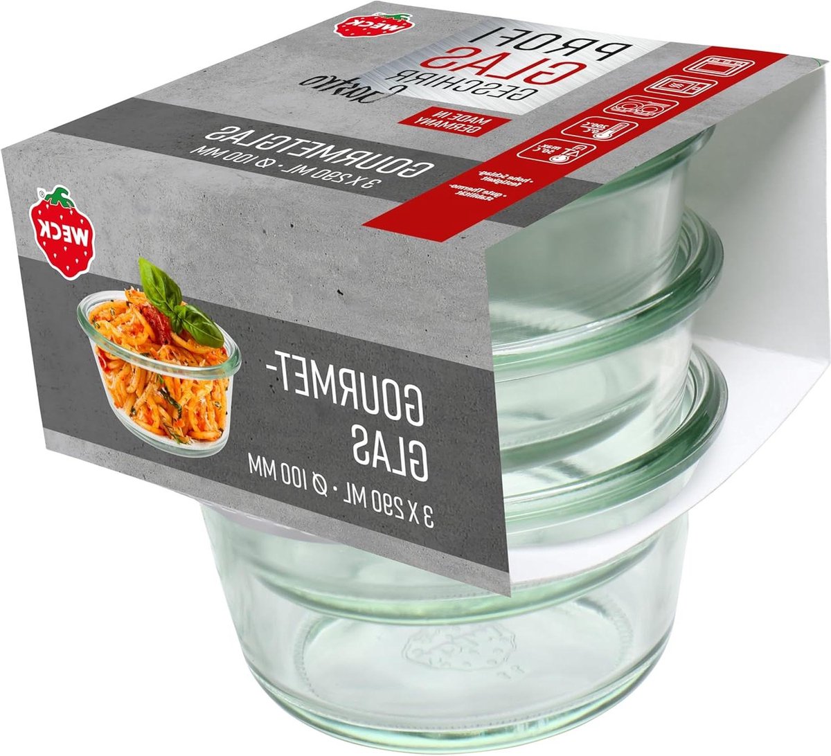 3-delige set 290 ml gourmetglazen - perfecte creaties - ovenbestendig - vaatwasmachinebestendig - stabiliteit - delicatessenglazen - 76124