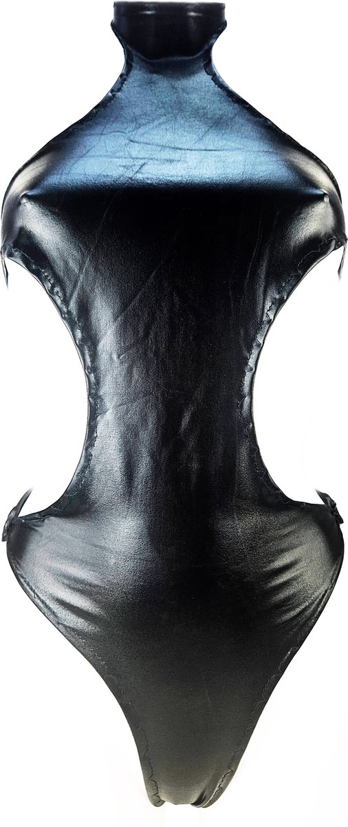 Goedkoopste BamBella ® Bodysuit S/M L glans stof wetlook Erotische jumpsuit pak - Catsuit BDSM - Glanzend