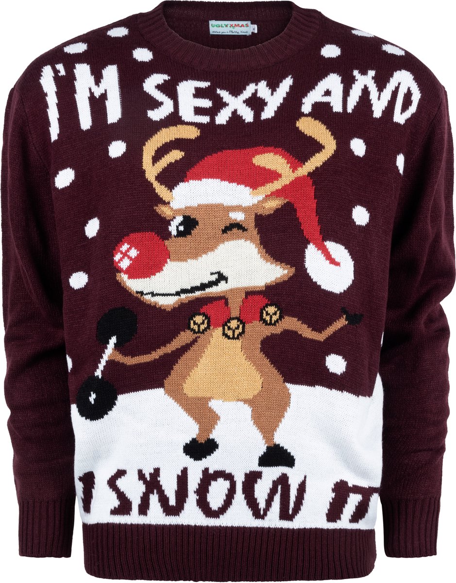 Foute Kersttrui Dames & Heren - Christmas Sweater "I'm Sexy & I Snow it" - Mannen & Vrouwen Maat XXL