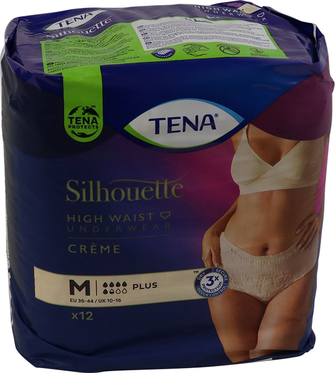 Goedkoopste Voordeelverpakking van 3 x TENA SILHOUETTE PLUS CREME - HOGE TAILE M (782512