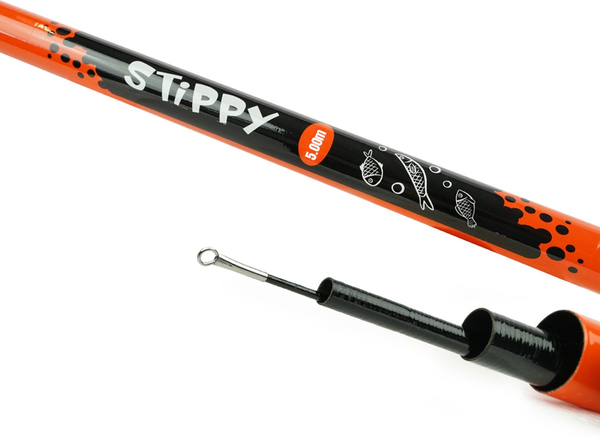 X2 Stippy - Telescoop Hengel - Vaste hengel - Vaste stok - 5.00m - Oranje