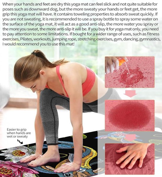 Antislip Yoga Mat Met Riemen - Milieuvriendelijke Dikke Fitnessmat - Geschikt voor Yoga Pilates Fitness - 183CM x 61CM x 6MM Yogamat van Keywaves — afbeelding 4
