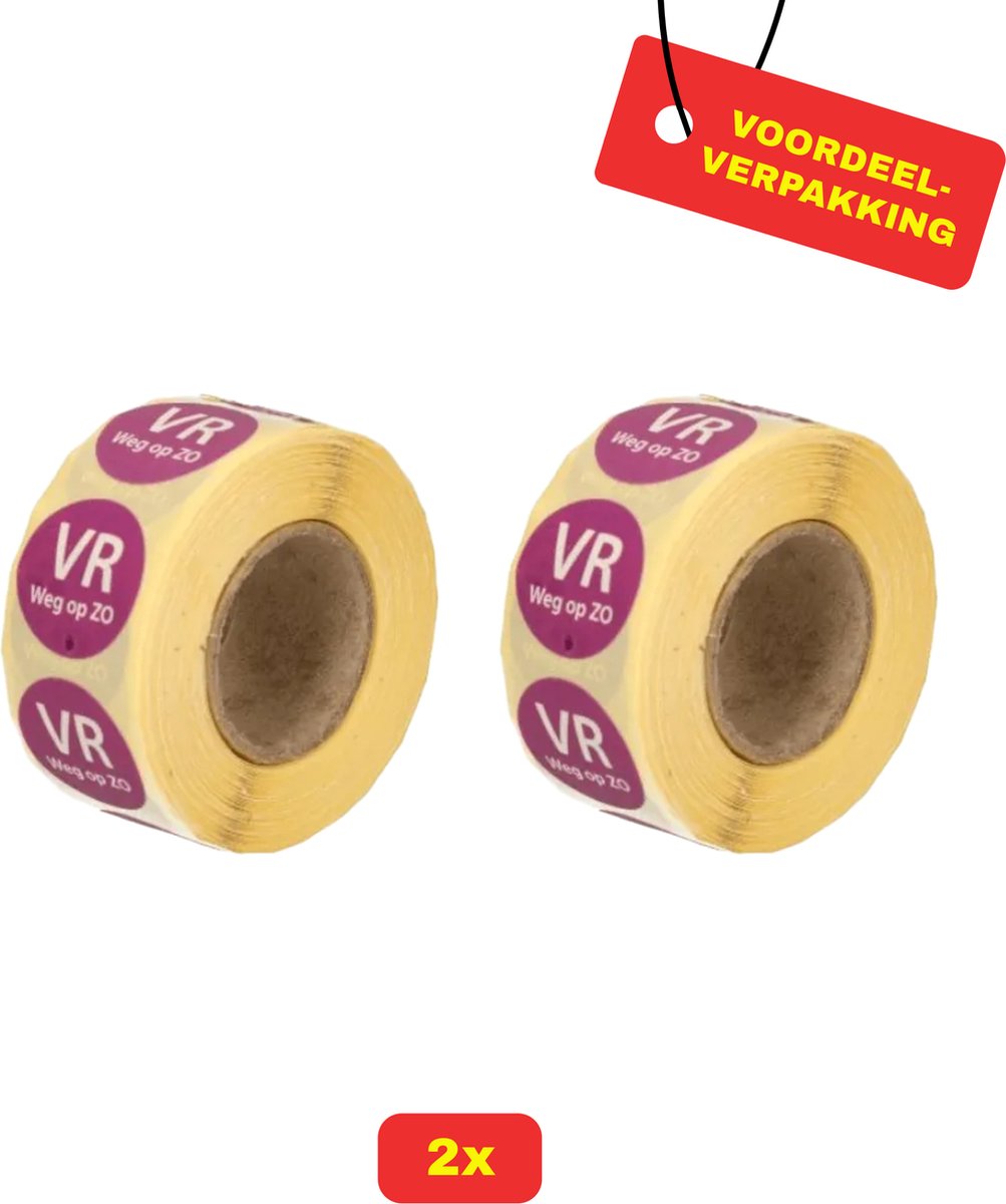 2X Daymark Afwasbare Etiketten Rol "Vrijdag weg op zondag" - Voordeelverpakking!