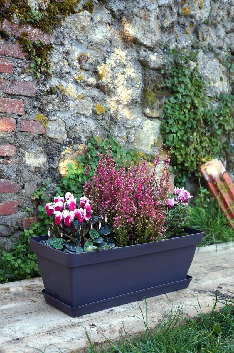 Jardin Romeo Plantenschotel Antraciet - Poëtische Tuindecoratie