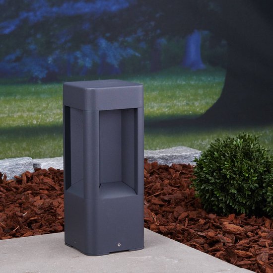 Lucande - Lampe d'extérieur LED - 1 lumière - Aluminium, polycarbonate - H : 30,5 cm - anthracite - Source lumineuse incluse