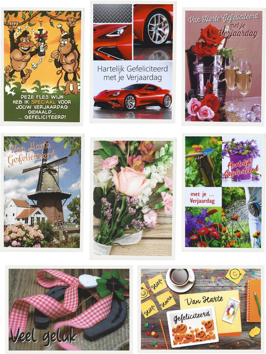 wenskaarten 20 stuks assorti - met enveloppe