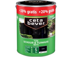 Cetabever - Tuinbeits Schuur & Tuinhuis dekkend LSO - Zwart - 3 L