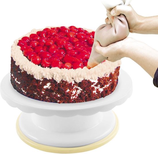 Plateau Tournant Gateau Kit Pâtisserie Rose - Plateau Tournant, Poche à Douille, 12 Embouts | Décoration Gâteaux Ustensiles Patisserie DIY