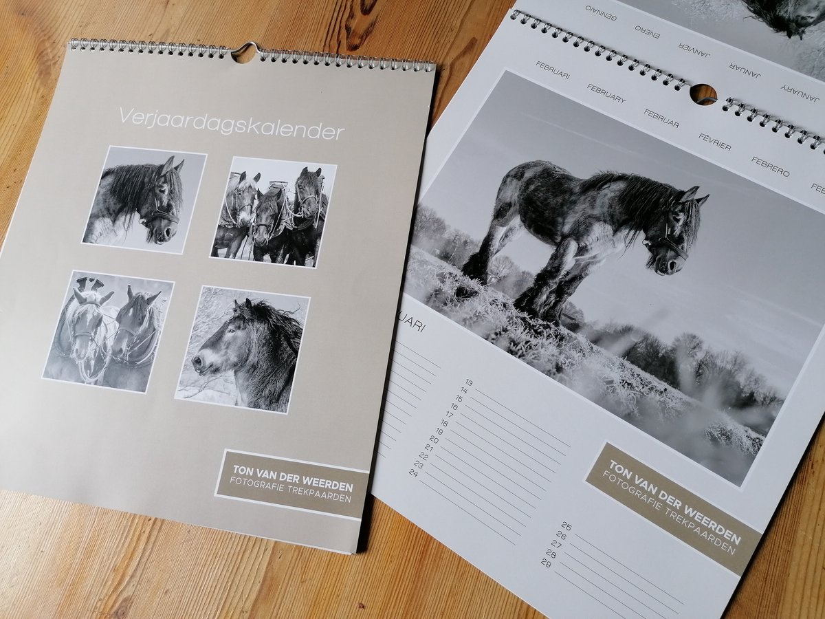 Verjaardagskalender Ton van der Weerden - kalenders - fotografie - trekpaarden - 300 x 400 mm