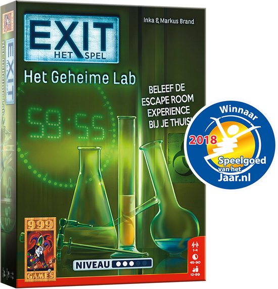 999 Games -EXIT - Het Geheime Lab - Breinbreker - Escape Room Spel