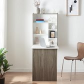 Bol.com Klaptafel Greve voor wandmontage 80x62x16 cm wit en houtkleurig [en.casa] aanbieding