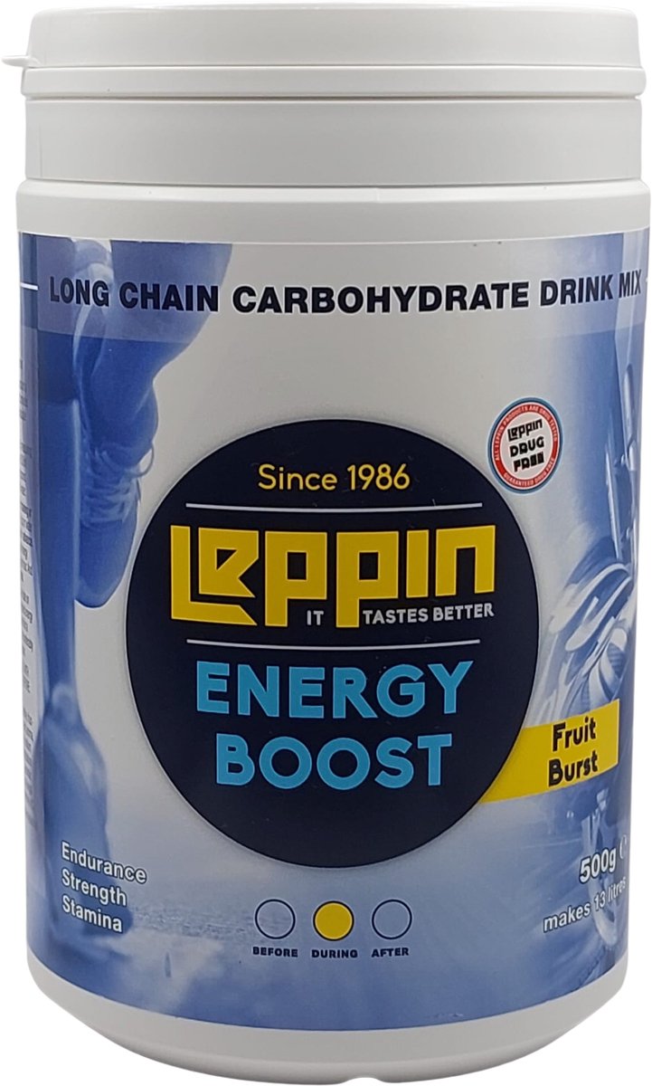 Goedkoopste Leppin sportdrank |Leppin Energy Boost 500gr | Fruit burst