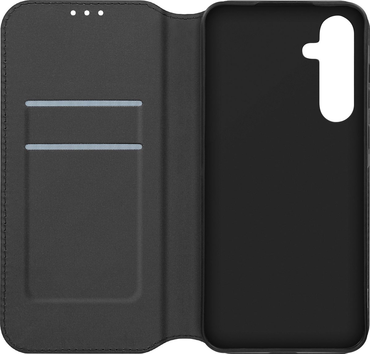 Avizar Foliohoes Geschikt voor Samsung Galaxy A55 5G Multifunctionele klep, Zwart