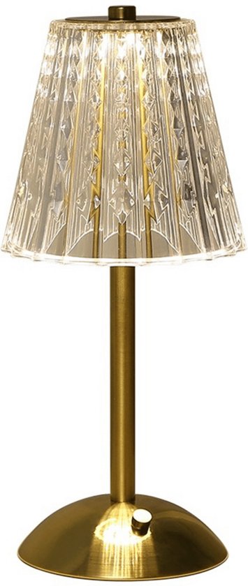 Fullambience Lampe de Table Rechargeable - Intensité Variable et Sans Fil - Lampe de Table Vintage - Lampe Tactile - 3600 mAh - Lampe de Nuit Chambre - Or