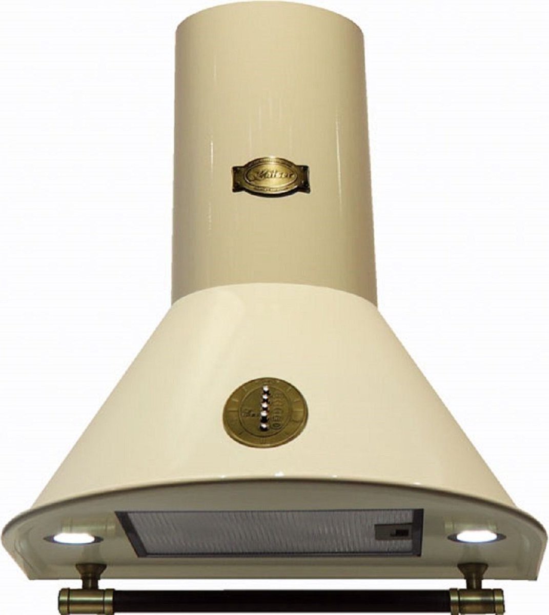 Kaiser Küchengeräte wandkap A 6423 ElfBE ECO, Afzuigkap 60 cm met metalen elementen, ivoor, 910 m³/h -Antiek Goud-