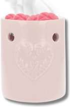 Scentchips® Regular Embossed Hart - Waxbrander - Geurbrander - Amberblokjes Brander - Oliebrander - Wax Melts Brander - Aromabrander - Ook Geschikt Voor Essentiële Oliën - Geurolie - Waxmelts - Roze