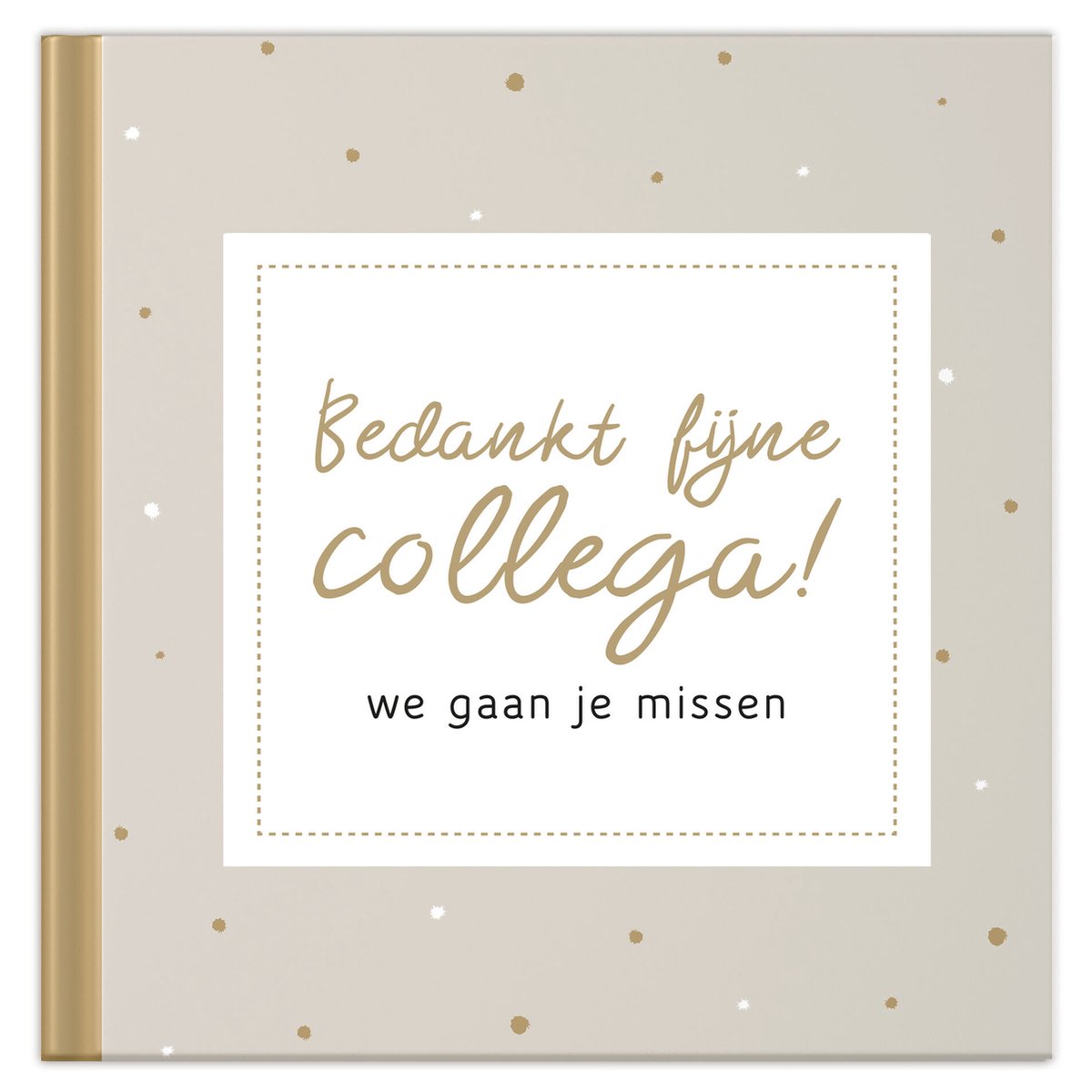 Fyllbooks - Afscheidsboek Collega - Invulboek - Afscheid Collega - Afscheidscadeau - Beige - Geschikt voor: 62 Personen
