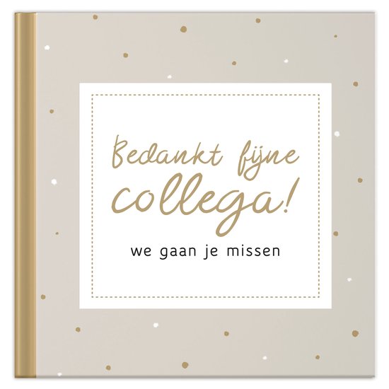 Fyllbooks Afscheidsboek collega - Universele kaders voor 62 personen - Beige