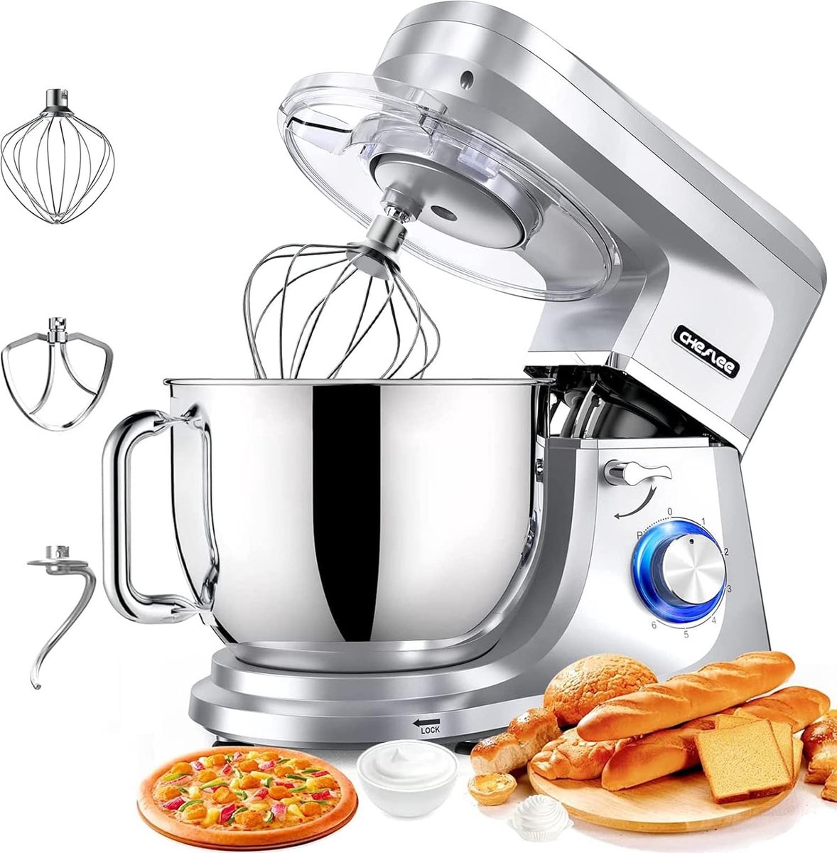 Cheflee 1800W Staande Mixer met 7 2L Mengkom