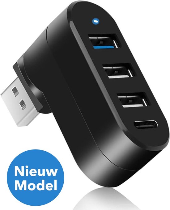 AXFEE 3-poorts USB 3.0 hub, mini-USB-hub met meerdere USB-poorten, 1 USB 3.0 2 USB 2.0, USB splitter uitbreidingsadapter, data-hub voor laptop