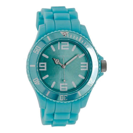 OOZOO Timepieces - Licht blauwe horloge met licht blauwe rubber band - C4176